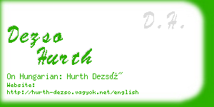 dezso hurth business card